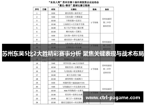 苏州东吴5比2大胜精彩赛事分析 聚焦关键表现与战术布局